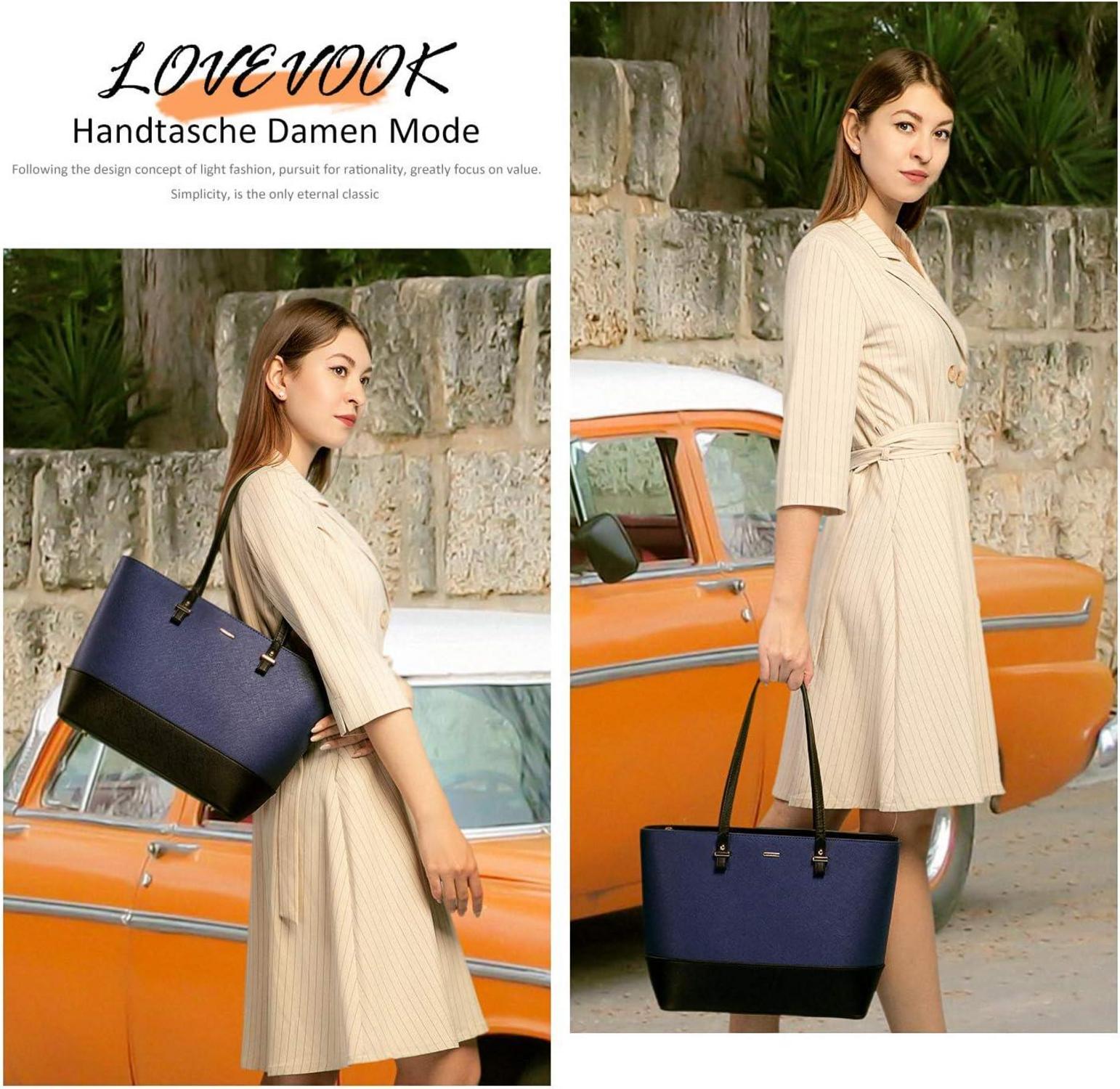 LOVEVOOK Damen 3-teiliges Set Handtasche Schultertasche