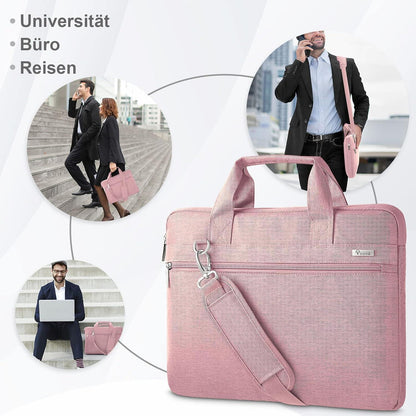 Voova Laptoptasche 360°Schutz 15,6 Zoll Wasserdicht Stoßfest Umhängetasche Rose