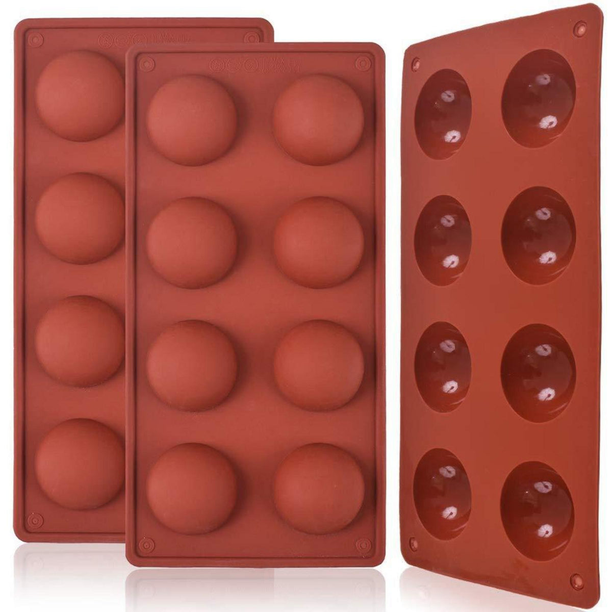 Silikonform Halbkugel 8-Loch – 3er Set für Schokolade & Kuchen