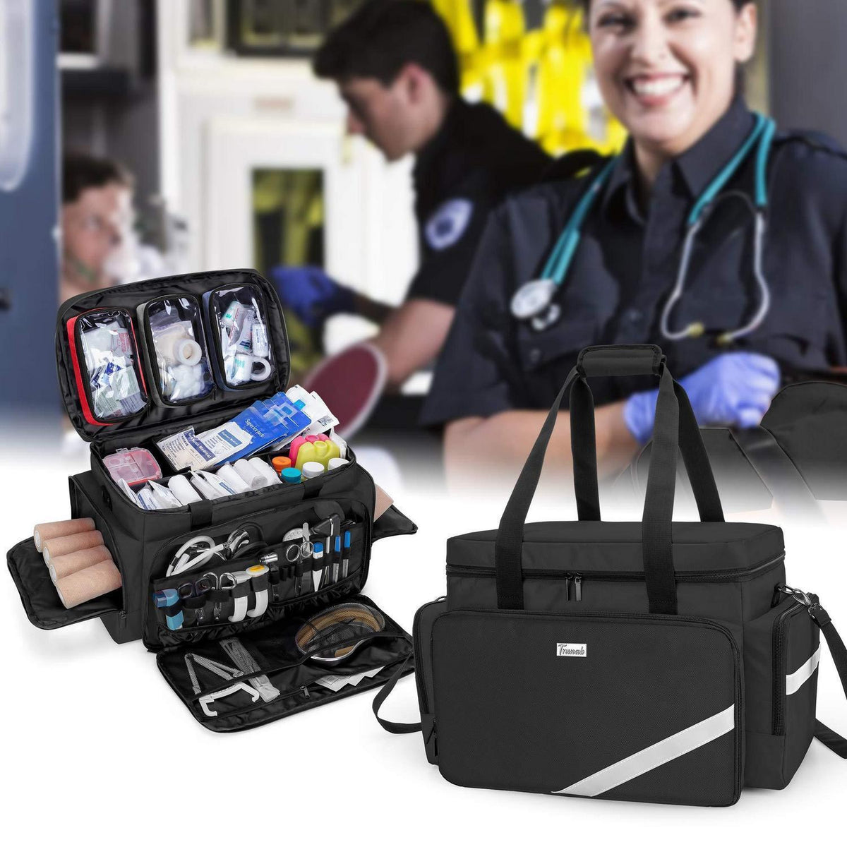 Trunab Notfalltasche leer mit Trennwänden & rutschfestem Boden