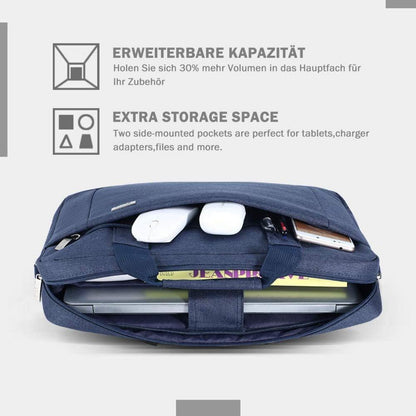 Große Laptoptasche 17-17,4 Zoll wasserdicht Blau mit Innenfächern