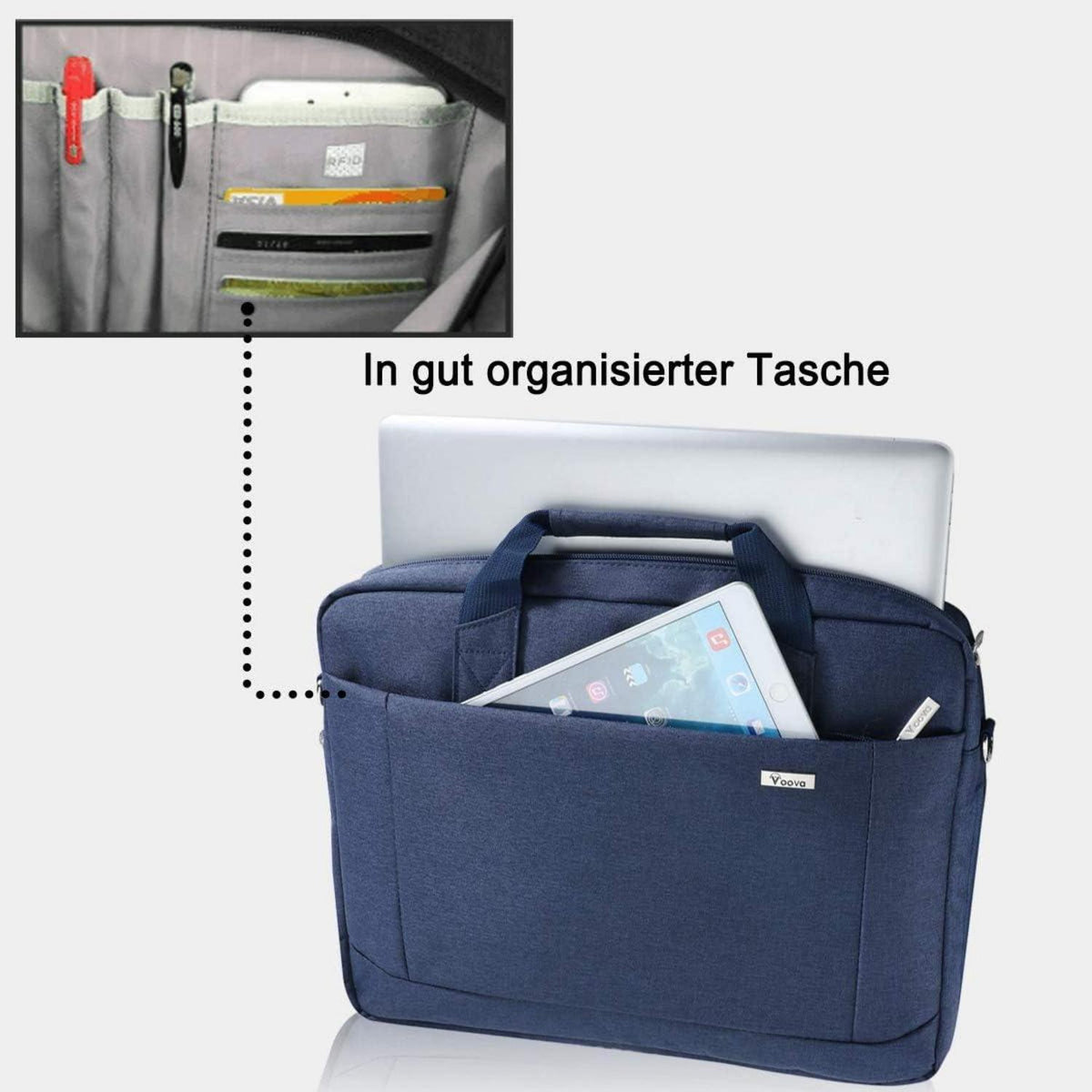 Laptoptasche 17,3 Zoll wasserdicht Notebook Tasche blau 30% mehr