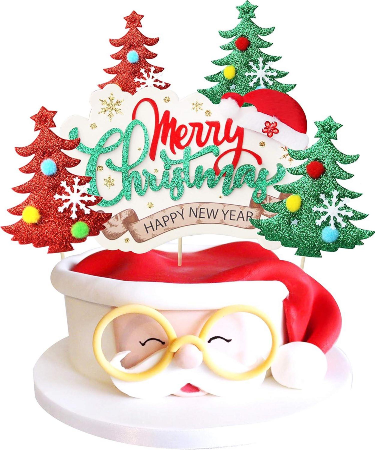 Weihnachtsbaum Cake Topper Weihnachtsmütze 5 Stück
