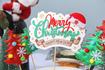 Weihnachtsbaum Cake Topper Weihnachtsmütze 5 Stück