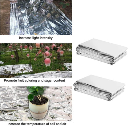 2er Pack Pflanze Reflektierende Film PETP-Folie 210×120cm Garten Gewächshaus