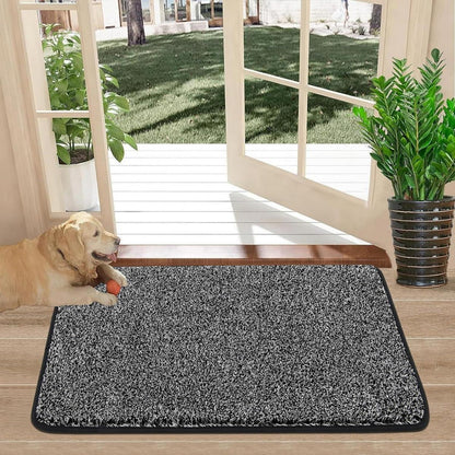 Schwarze Eingangstürmatte 45x70cm waschbarer Teppich für Innen und Außen