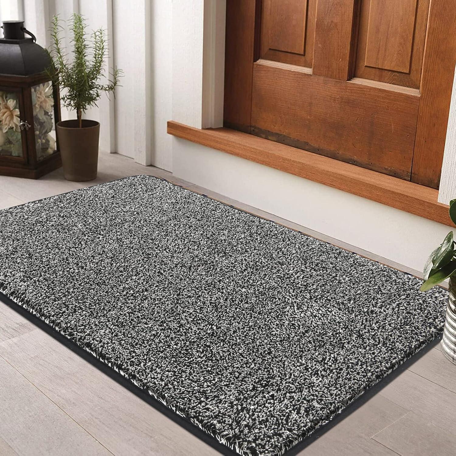 Rutschfeste Fußmatte Schwarz 45x70cm Waschbar für Innen und Außen