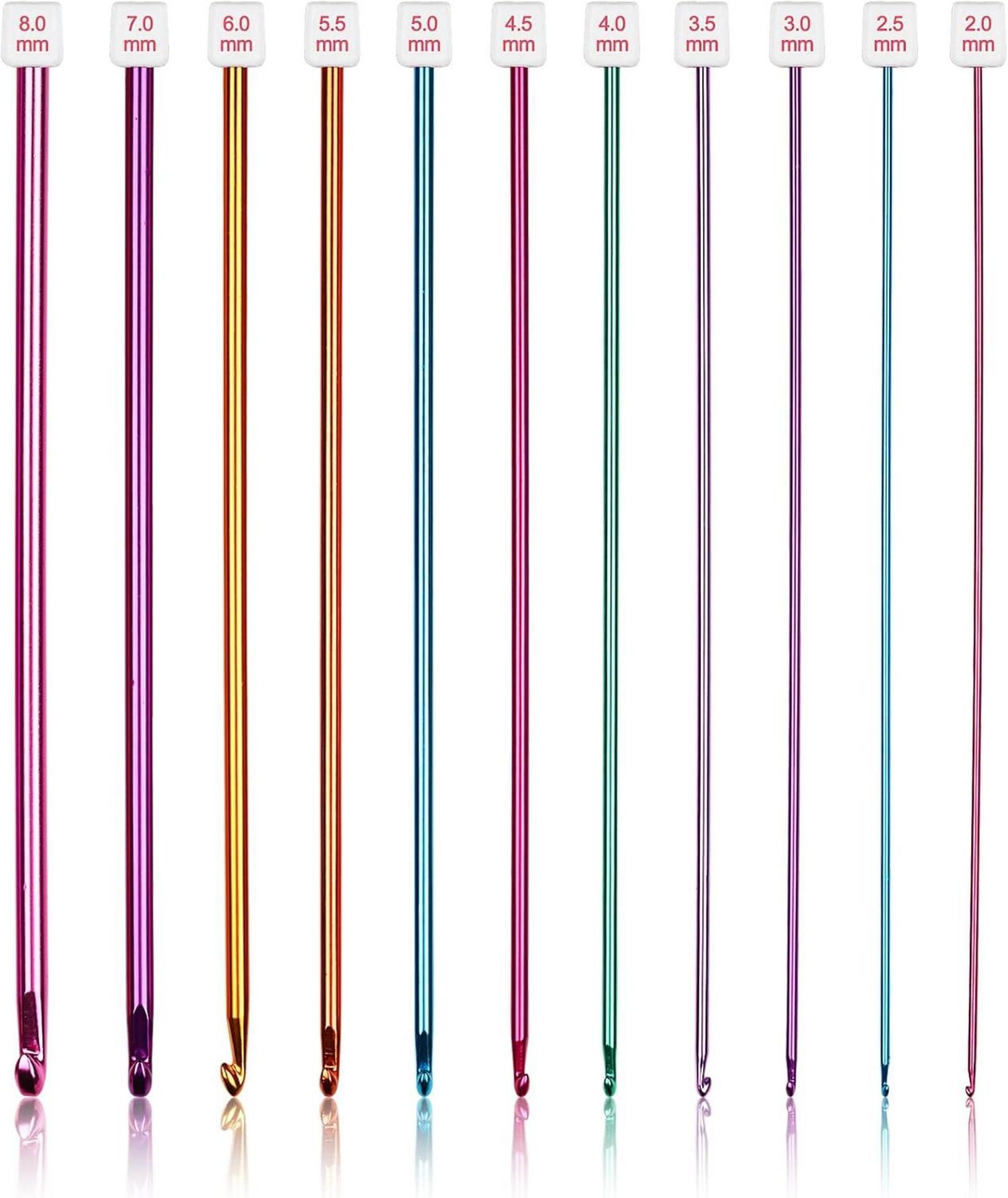 Tunesische Häkelnadeln Set Aluminium Stricknadeln 2,0-8,0 mm
