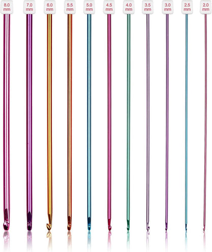 Tunesische Häkelnadeln Set Aluminium Stricknadeln 2,0-8,0 mm