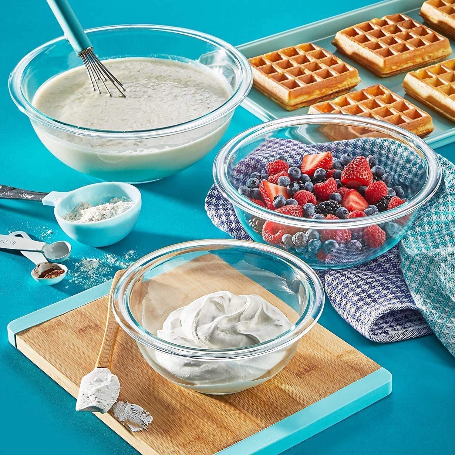 5-teiliges Glasschüssel Set mit Deckel, Salatschüssel aus Glas, BPA-frei