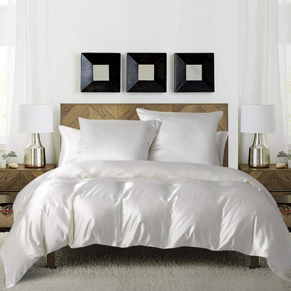 Satin Bettwäsche Set 200x200cm Weiß – Luxus & Glanz