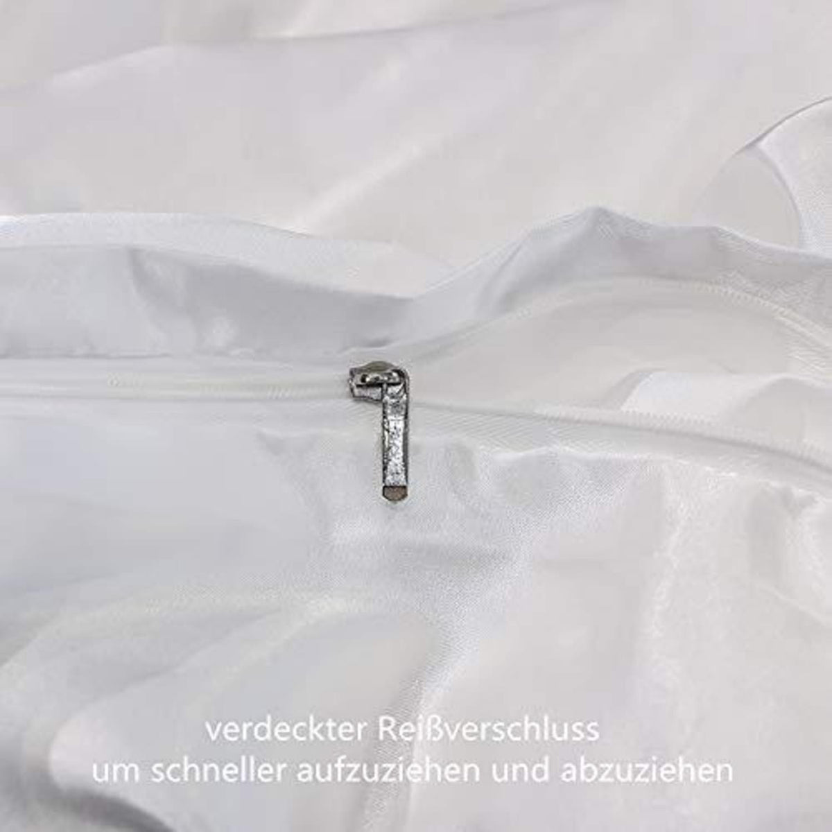 Satin Bettwäsche Set 200x200cm Weiß – Luxus & Glanz