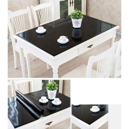 PVC Tischdecke wasserdicht 90x200cm Schwarz