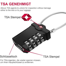 ZHEGE TSA Kofferschlösser 4 Stellig Schwarz Silber 4 Stücke