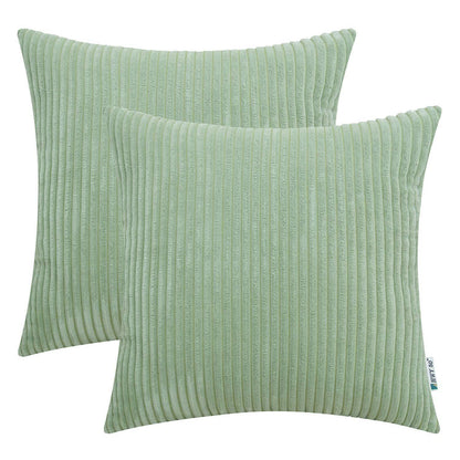 Cord Kissenbezug 45x45 cm Salbeigrün - 2er Set