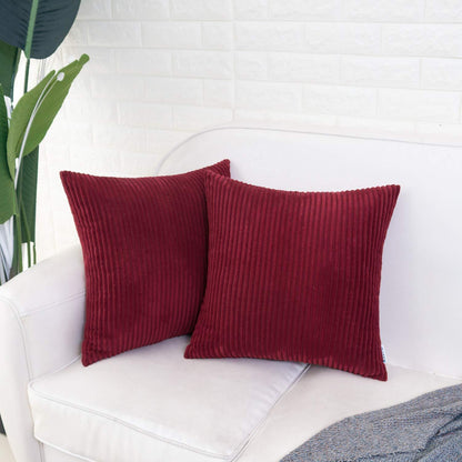 Cord Kissenbezug Dunkelrot 50x50 cm - 2er Set