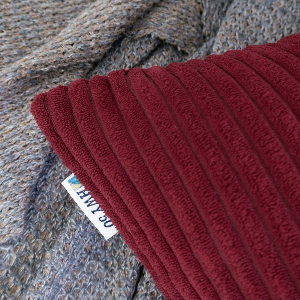 Cord Kissenbezug Dunkelrot 50x50 cm - 2er Set