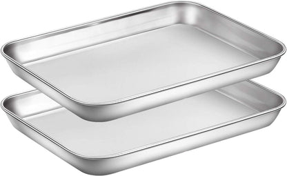 Edelstahl Ofenblech Kuchenblech Set 2er-Pack 22.9x17.8x2.5cm