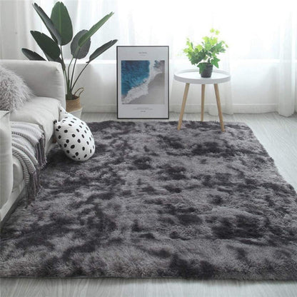 Hochflor Wohnzimmerteppich Flauschig Schwarz Grau 160x230cm