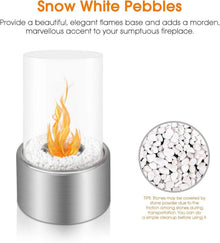 Bio Ethanol Kamin Tischfeuer Silber 16.5x16.5x27.5cm