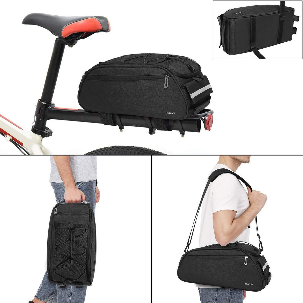 Fahrrad Gepäckträgertasche Wasserdicht mit Schultergurt