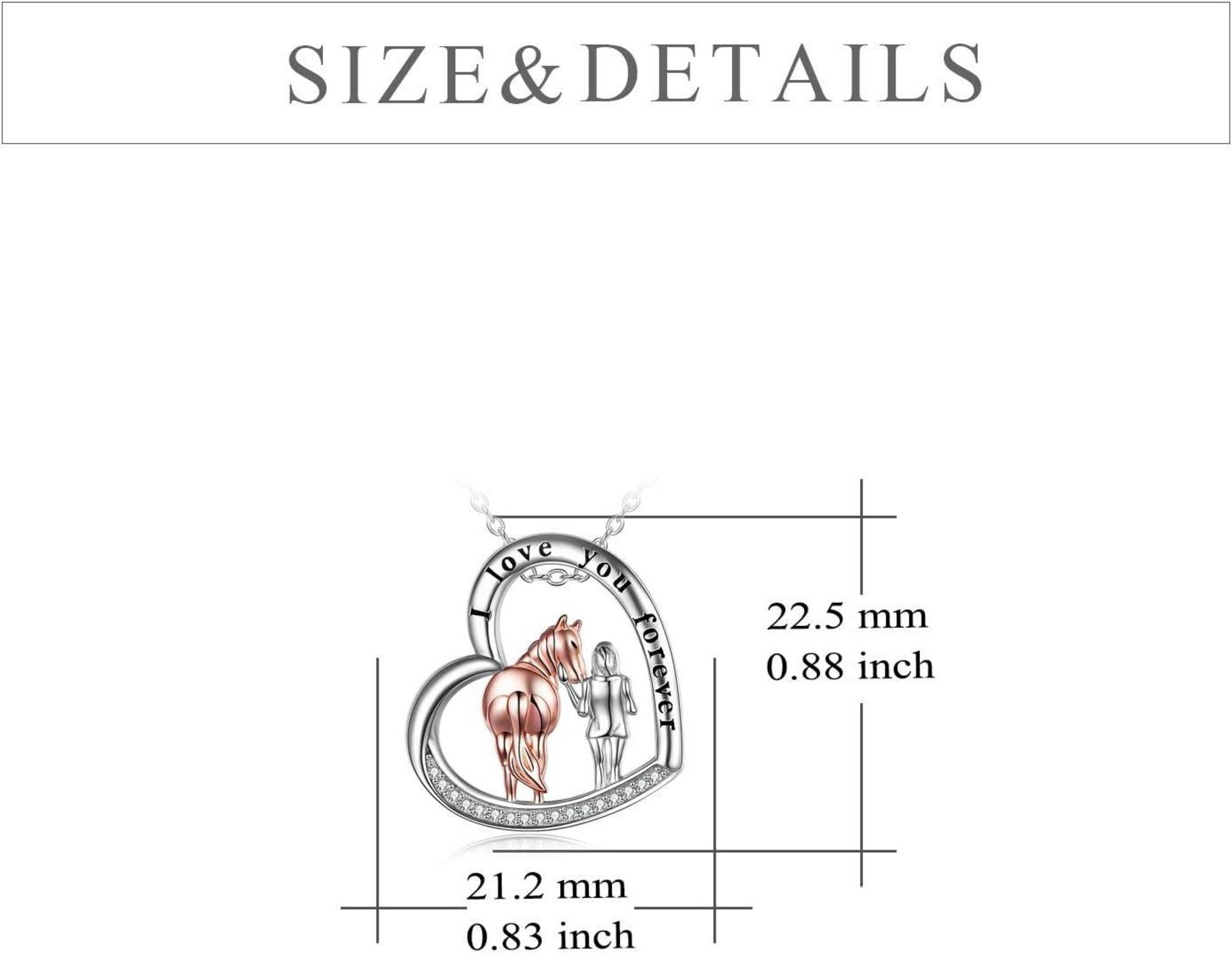 Sterling Silber Herzanhänger Halskette für Mädchen - Pferd Dinosaurier Axolotl Schmuck