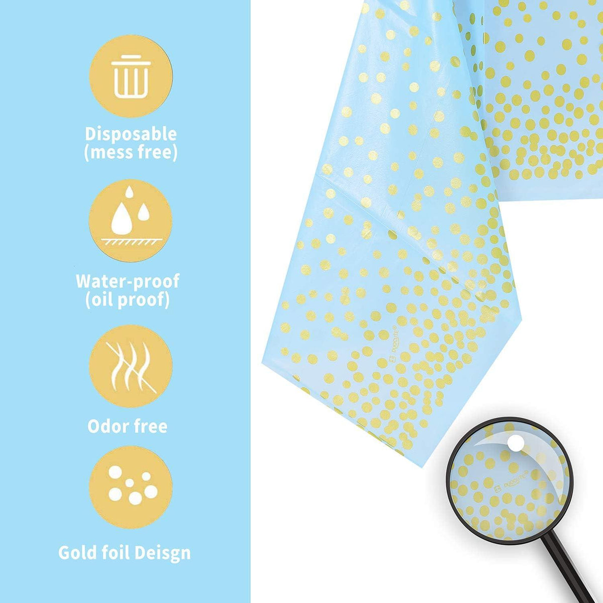Blau Gold Party Tischdecke für Rechteck Tisch Baby Shower 273cm