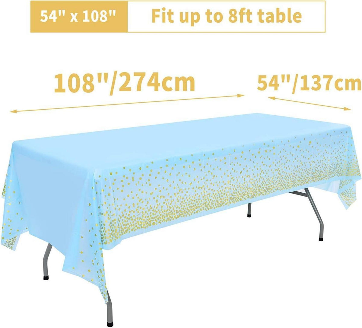 Blau Gold Party Tischdecke 137cm x 274cm (2