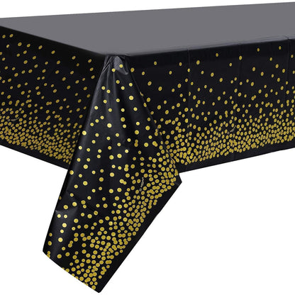 2er Pack Schwarzgold Party Tischdecke 137cm x 274cm für