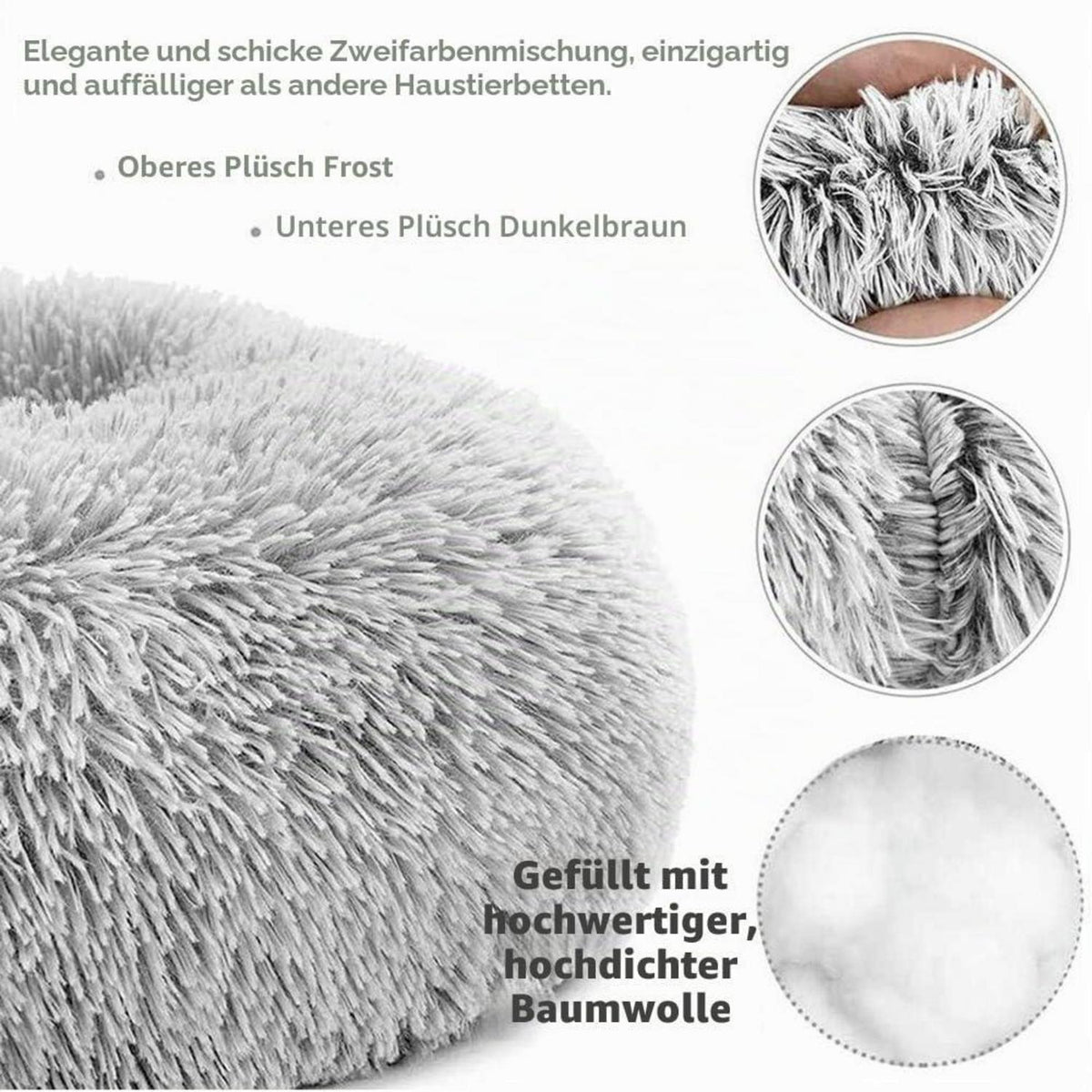 Flauschiges Hundebett Rund – Rotwein, Ø 120cm