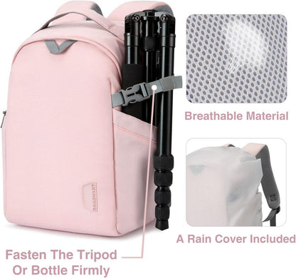 Kamerarucksack DSLR SLR Fotorucksack 13,3 Zoll Laptop Rosa Wasserdicht