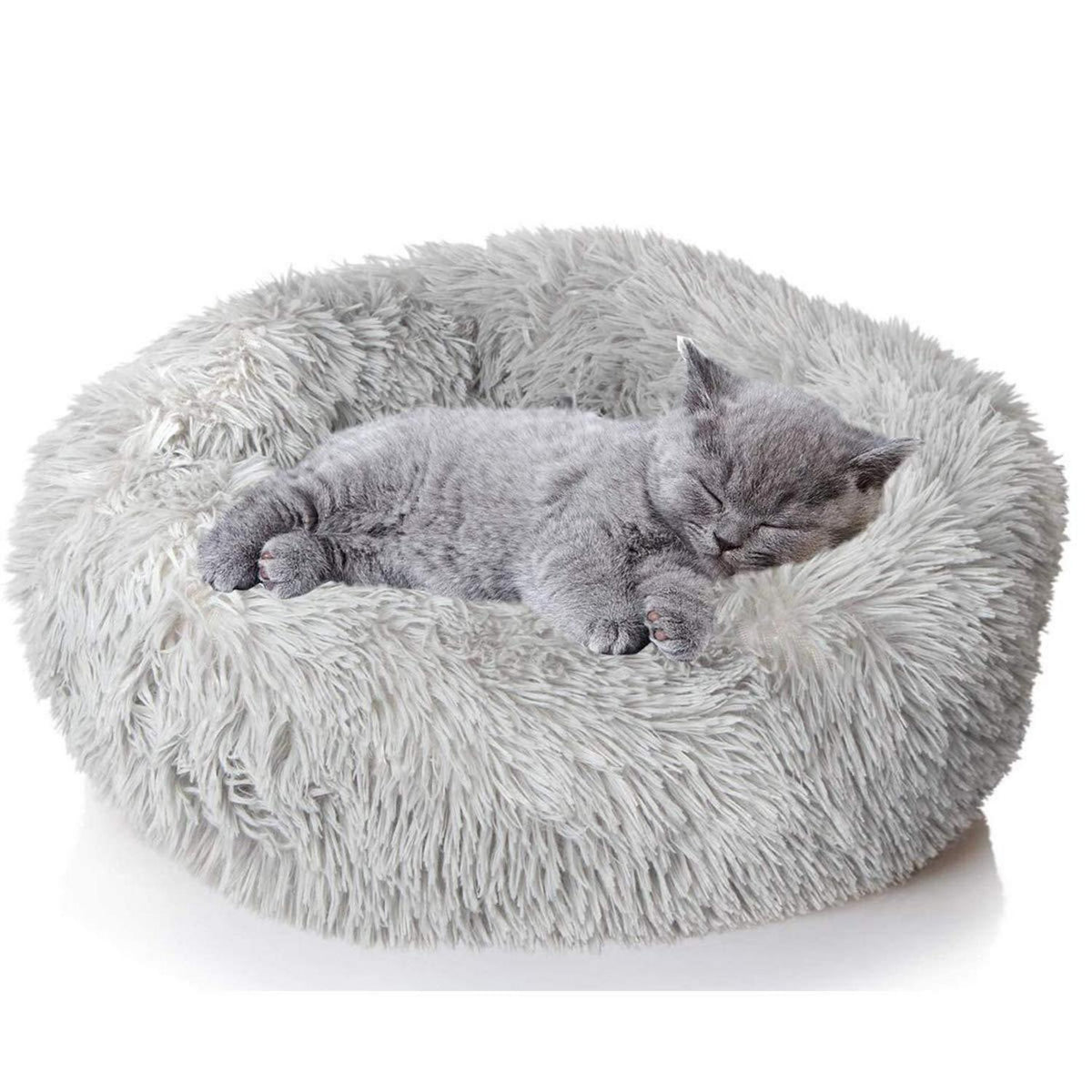 Deluxe Hundebett Sofa – Rundes Plüschkissen 120 Grau