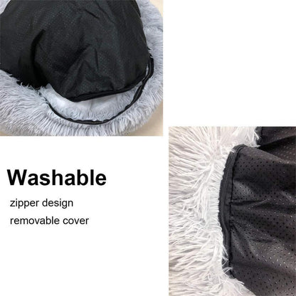 Deluxe Hundebett Sofa – Rundes Plüschkissen 120 Grau