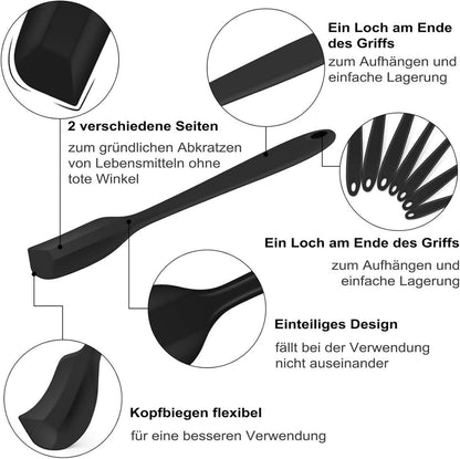 Spatel Set 7-teilig Hitzebeständig Silikon Küchenutensilien Schwarz