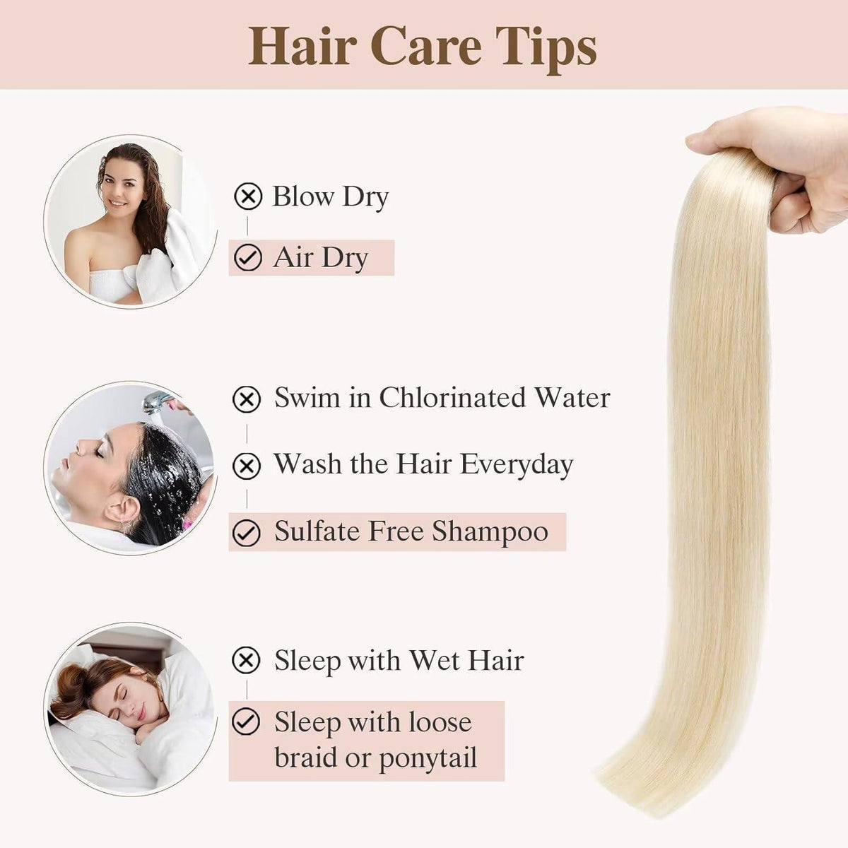 Blond Tape Extensions Echthaar 40cm - 100g Remy Haarverlängerung
