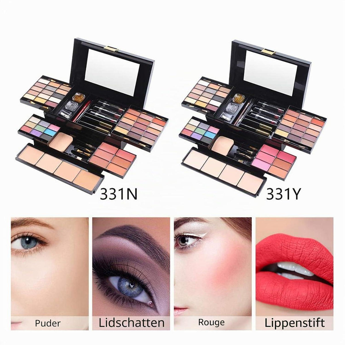 54-teiliges Make-up Set – Schminkkoffer für Gesicht, Augen & Lippen