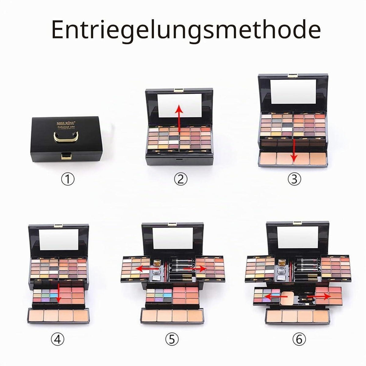 54-teiliges Make-up Set – Schminkkoffer für Gesicht, Augen & Lippen