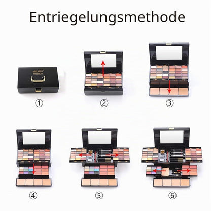 54-teiliges Make-up Set – Schminkkoffer für Gesicht, Augen & Lippen