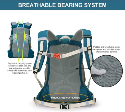 MOUNTAINTOP 35L Wanderrucksack Herren Damen Trekking Outdoor Rucksack Blau