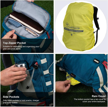 35L Leichter Wanderrucksack mit Regenschutz für Herren und Damen