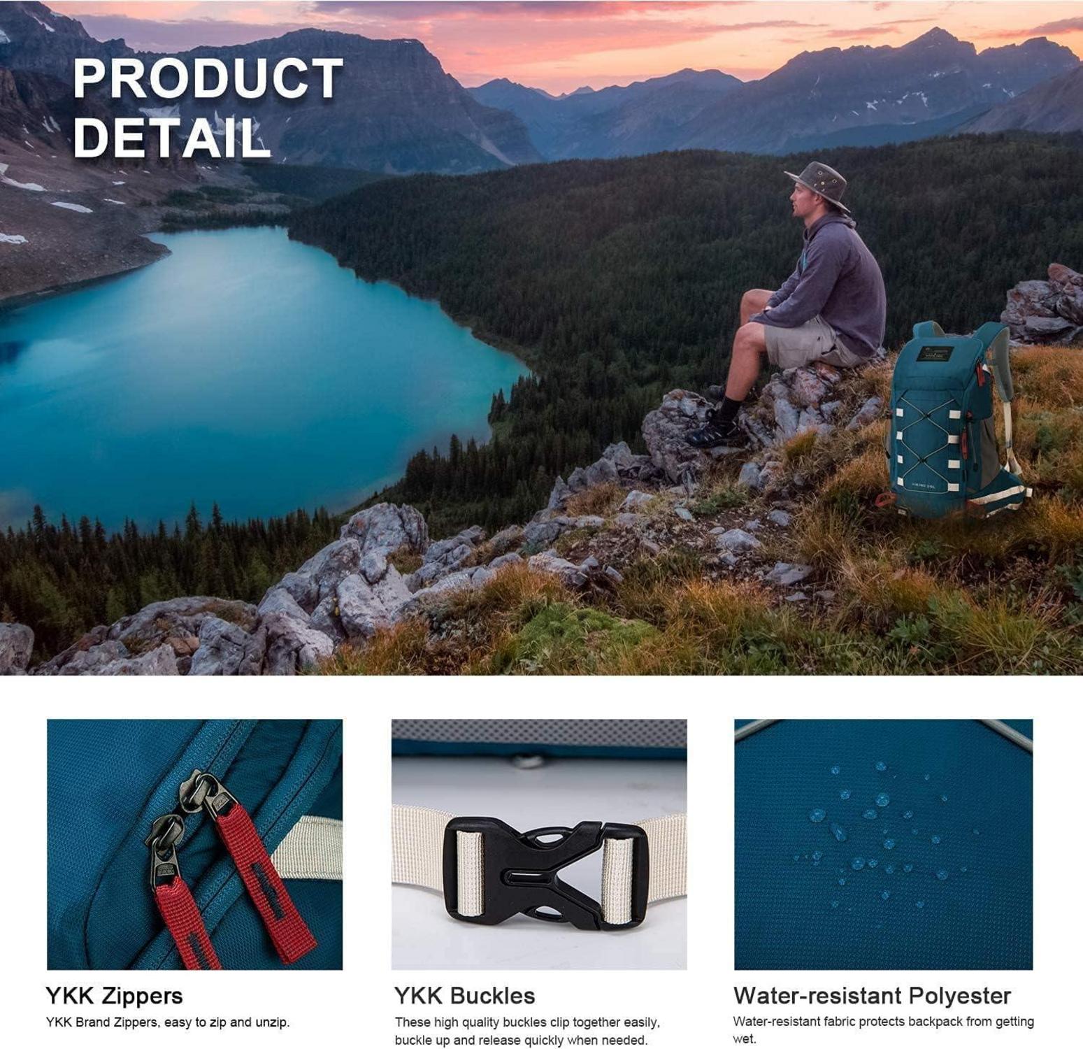 MOUNTAINTOP 35L Wanderrucksack Herren Damen Trekking Outdoor Rucksack Blau