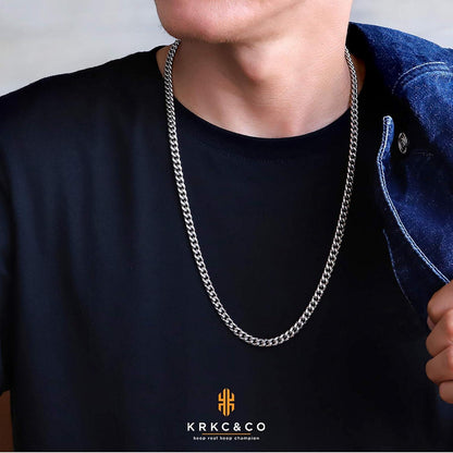 Panzerkette 18K Gold Vergoldet Cuban Link Chain 55.9cm 6mm SilberGold