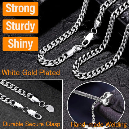 Herren Panzerkette Edelstahl 6mm 18K Gold vergoldet 55.9cm