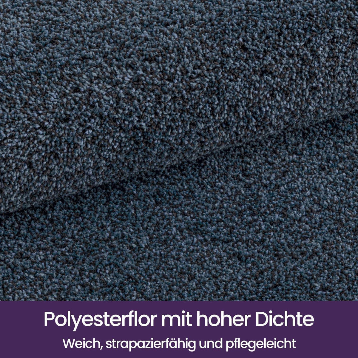Fußmatte Innen rutschfest Blau-Schwarz 90x150 cm