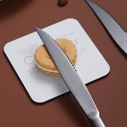 Schwarzes Steakmesser Set 8x Edelstahl Besteck Grill zubehör