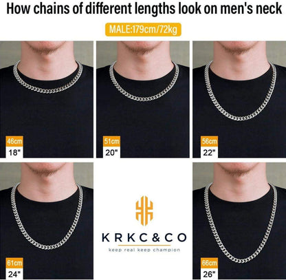 Herren Panzerkette 18K Gold beschichtet 10/12/14mm Cuban Link Silberkette 61cm