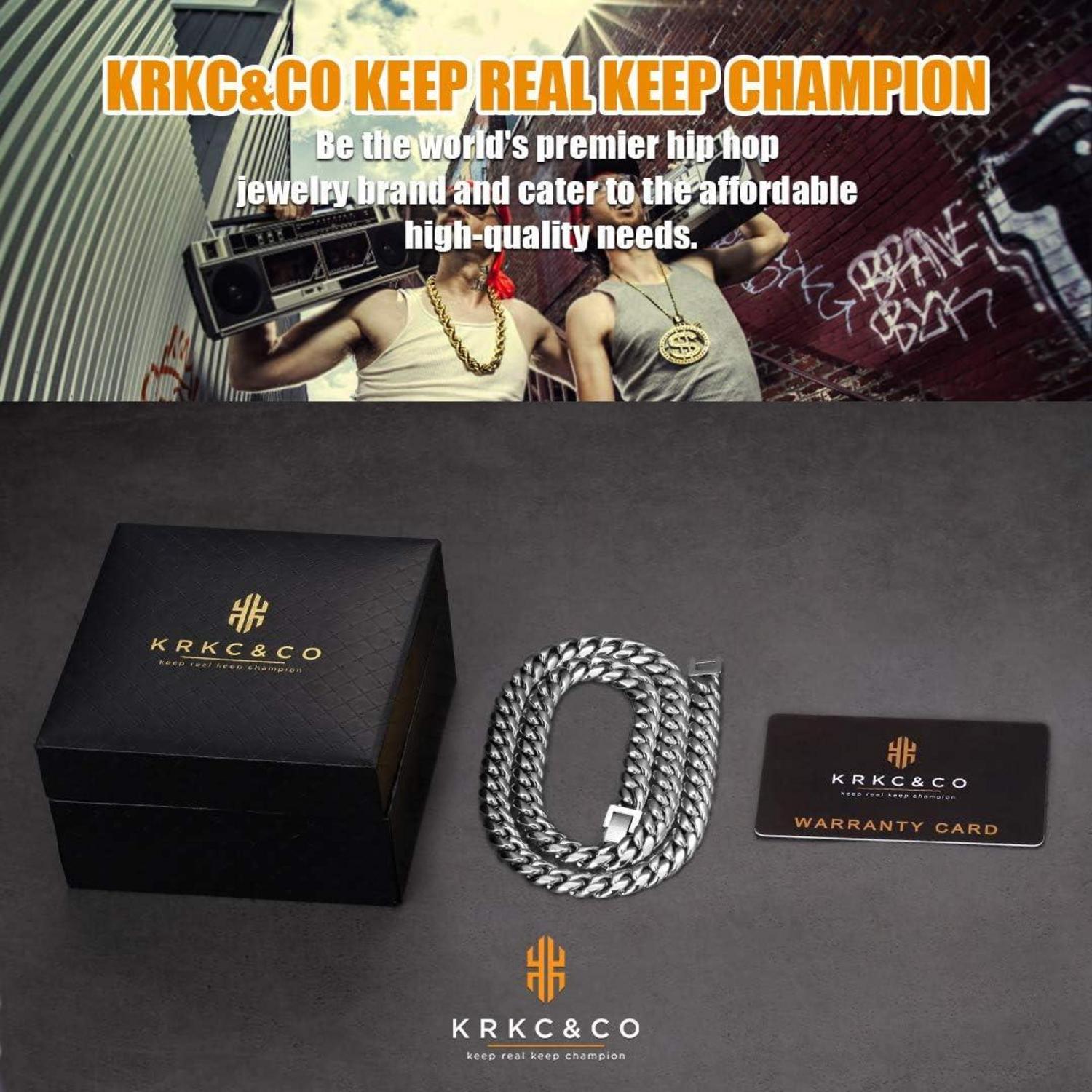 Panzerkette Herren 10/12/14mm 18K Gold beschichtet Cuban Link Chain