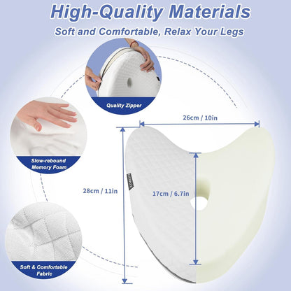 Kniekissen Memory Foam Orthopädisch Weiß für Seitenschläfer