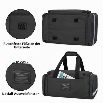 Erste-Hilfe-Tasche mit Trennwänden & rutschfestem Boden Schwarz