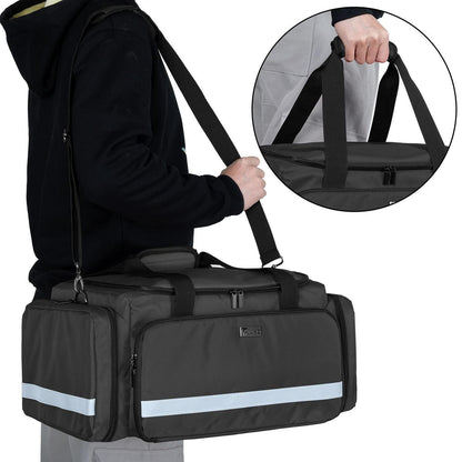 Erste-Hilfe-Tasche mit Trennwänden & rutschfestem Boden Schwarz
